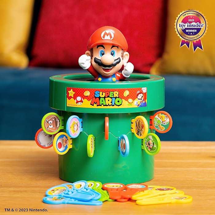 TOMY Pop Up Super Mario Game - Activities for Indoor Recess or Family Game Night - Officially Licensed Super Mario Toys for Kids - 2-4 Players - Ages 4 Years and Up - Image 2