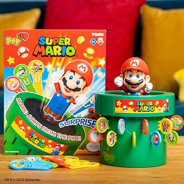 TOMY Pop Up Super Mario Game - Activities for Indoor Recess or Family Game Night - Officially Licensed Super Mario Toys for Kids - 2-4 Players - Ages 4 Years and Up - Image 7