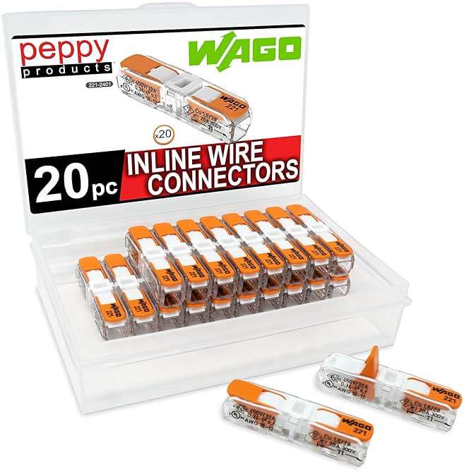 WAGO 221-2401 Lever Nuts Compact Splicing Inline Wire Connectors with Case | 20pc - Image 1