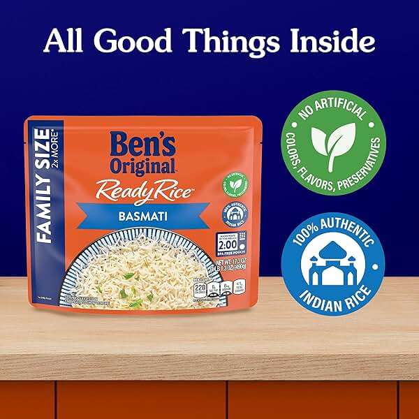 BEN'S ORIGINAL Ready Rice Basmati Family Size, Easy Dinner Side, 17.3 oz Pouch - Image 5