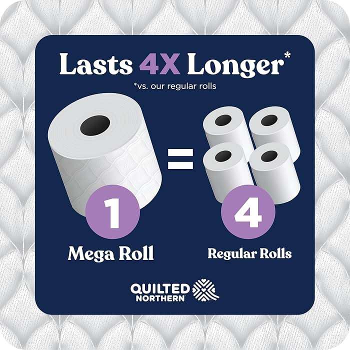 Quilted Northern Ultra Plush Toilet Paper, 18 Mega Rolls = 72 Regular Rolls, 4X More Absorbent*, 3-Ply Soft Toilet Tissue - Image 5