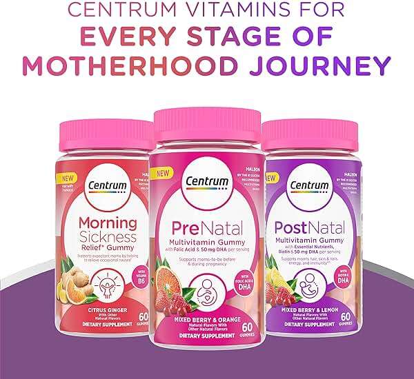 Centrum Prenatal Multivitamin Gummies with DHA and Folic Acid, Mixed Berry and Orange Flavors - 60 Count, 30 Day Supply - Image 7