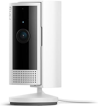 Like-New Ring Indoor Cam, Home or business security in 1080p HD video, White - Product Image