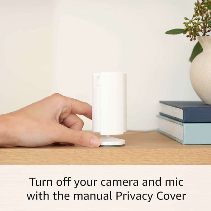 Like-New Ring Indoor Cam, Home or business security in 1080p HD video, White - Image 3