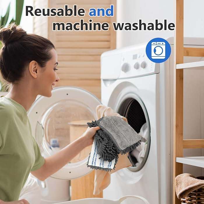 Masthome Microfiber Mops for Floor Cleaning,Dust Mop with 4 Reusable Pads,Flat Flip Mops for Wet & Dry Use,Professional Microfiber Mop for Hardwood, Laminate,Tile Floor Cleaning-1 Scraper - Image 8
