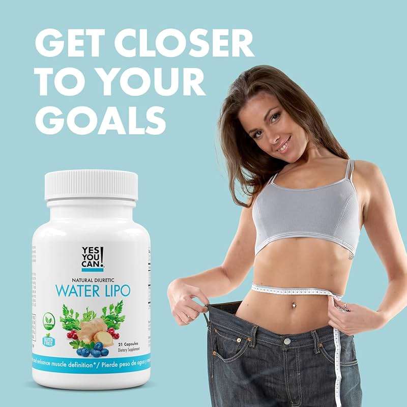 Yes You Can! Natural Water Lipo Pills - Diuretic Cleanse with Electrolytes & Vitamins - Helps with Water Retention - Gluten-Free, 21 Capsules Per Bottle (2 Pack) - Image 6
