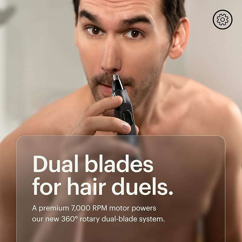MANSCAPED® The Weed Whacker® 2.0 Electric Nose & Ear Hair Trimmer – 7,000 RPM Precision Tool with Rechargeable Battery, Wet/Dry, Easy to Clean, Improved Stainless Steel Replaceable Blade - Image 6