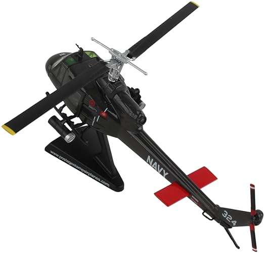 Postage Stamp UH-1 Huey HAL-3 “Seawolves” – 1/87 Scale Die-Cast Metal US Navy Helicopter Model with Display Stand – Officially Licensed Vietnam War Collectible for Adults Ages 14+ - Image 3