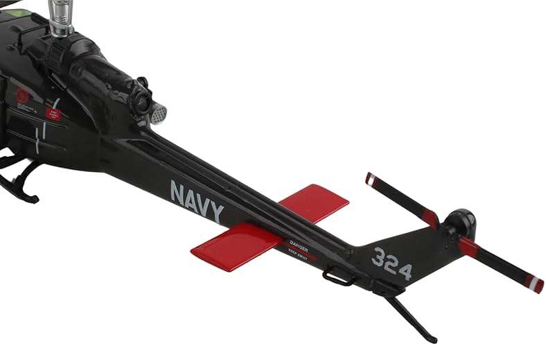 Postage Stamp UH-1 Huey HAL-3 “Seawolves” – 1/87 Scale Die-Cast Metal US Navy Helicopter Model with Display Stand – Officially Licensed Vietnam War Collectible for Adults Ages 14+ - Image 6