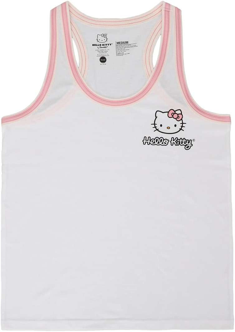 Bioworld Hello Kitty Character Hearts Women's Racer Back Tank Top & AOP Dolphin Lounge Shorts Sleepwear Set - Image 4