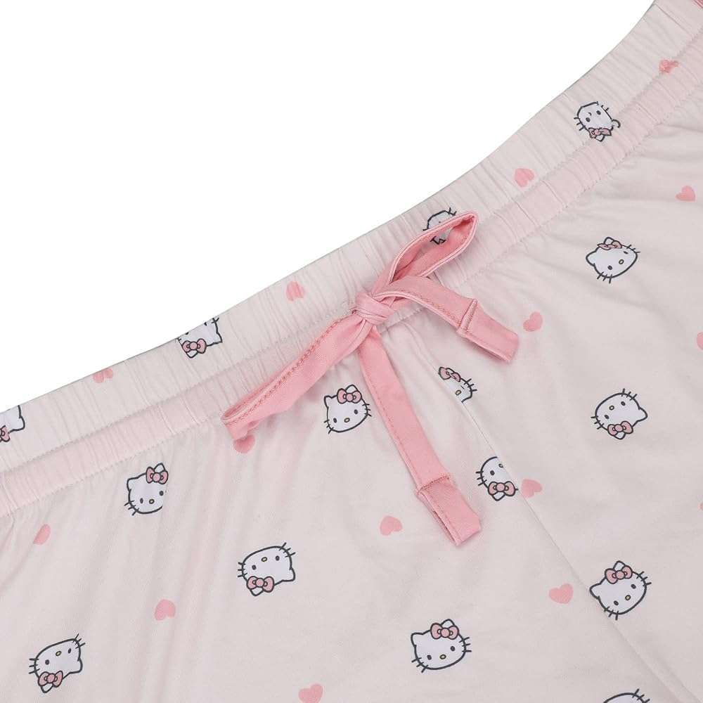 Bioworld Hello Kitty Character Hearts Women's Racer Back Tank Top & AOP Dolphin Lounge Shorts Sleepwear Set - Image 8