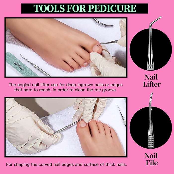 FANDAMEI Nail Care Kit, Nail Files 100/180, Nail Buffer Block, Cuticle Nippers, Cuticle Trimmer, Cuticle Pusher, Nail Tools, Nail Kit, Pedicure & Manicure Tools, Nail Prep Kit, Manicure Kit for Women - Image 5