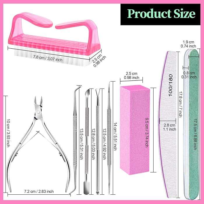 FANDAMEI Nail Care Kit, Nail Files 100/180, Nail Buffer Block, Cuticle Nippers, Cuticle Trimmer, Cuticle Pusher, Nail Tools, Nail Kit, Pedicure & Manicure Tools, Nail Prep Kit, Manicure Kit for Women - Image 7