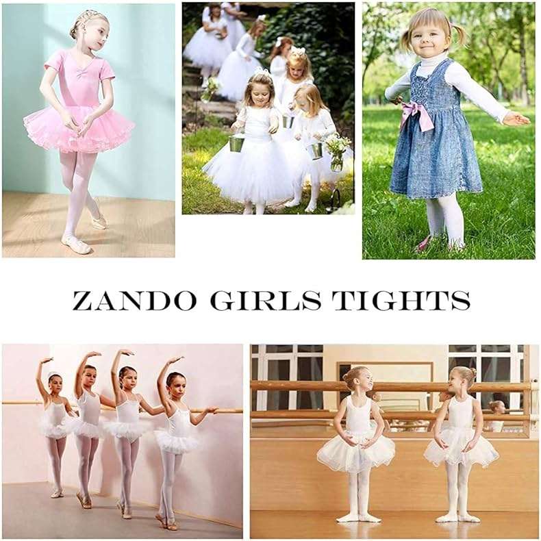 Zando Ultra Soft Toddler Ballet Tights for Girls 1-6T - Dance Tights Colorful Baby Girls Stocking for Daily Party - Image 8