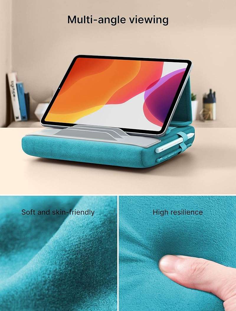 JSAUX Tablet Pillow Stand, Tablet Stand Holder Dock for Lap, Bed and Desk Compatible with iPad Pro 11 10.5 9.7 10.2 Air Mini, Kindle, Tablets, Phones, E-Reader, Books and More 4-10.9'' Devices Green - Image 5