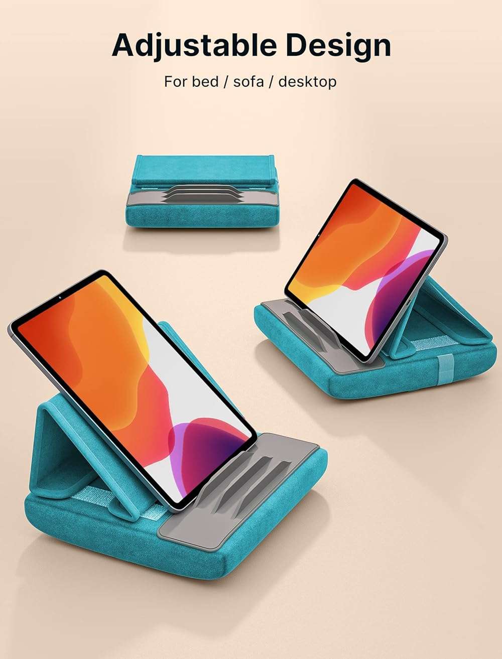 JSAUX Tablet Pillow Stand, Tablet Stand Holder Dock for Lap, Bed and Desk Compatible with iPad Pro 11 10.5 9.7 10.2 Air Mini, Kindle, Tablets, Phones, E-Reader, Books and More 4-10.9'' Devices Green - Image 7