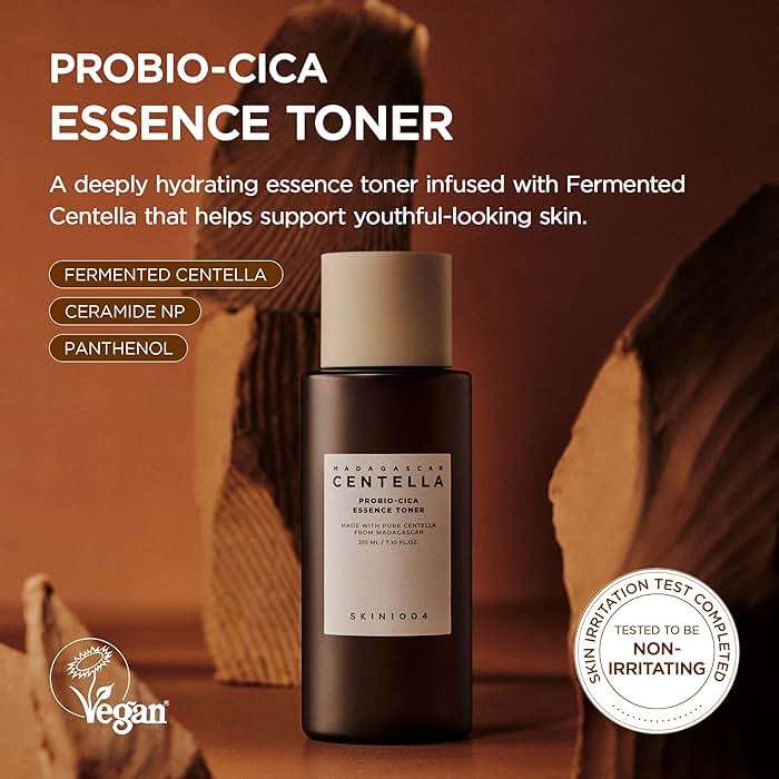 SKIN1004 Probio-Cica Essence Toner 7.10 fl.oz, 210ml, Korean Hydrating Face Toner with Fermented Centella Asiatica & 5 Types of Hyaluronic Acid, Soothing Facial Toner Essence, Daily Korean Skin Care - Image 2