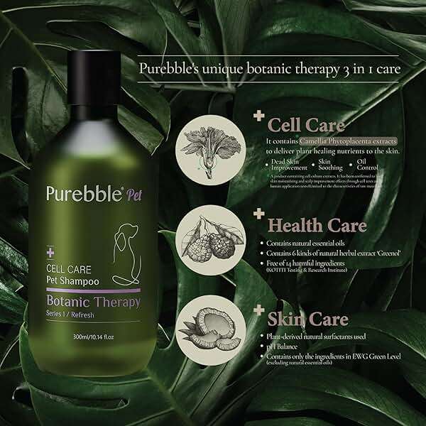 Purebble Pet Shampoo Refresh Purple Botanical Line- for Soft and Shiny Coat and Fur- Cleanses, Conditions, and Detangles, pH- Balancing Formula for Pets, No Artificial Fragrance, 300ml / 10.14 fl oz - Image 3