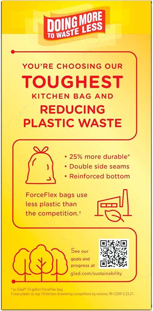 Glad Tall Kitchen Trash Bags 13 Gallon, MaxStrength Beachside Breeze Garbage Bags, Odorshield with Drawstring, 34 Count - Image 11