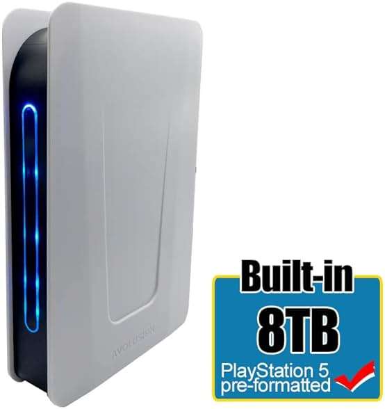 Avolusion PRO-T5 Series 8TB USB 3.0 External Gaming Hard Drive for PS5 Game Console (White) - Image 2