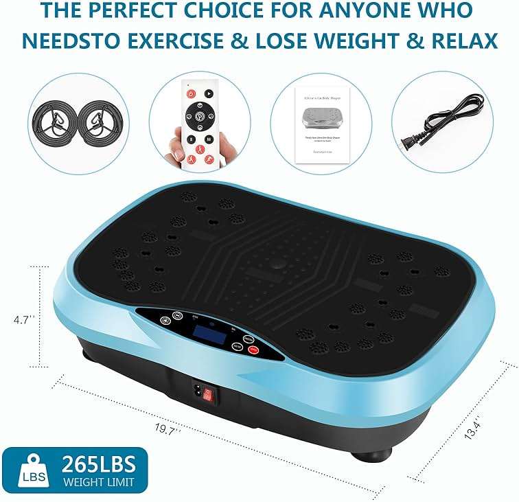 YOKELE Vibration Plate Exercise Machine - Full Body Workout Vibration Platform with Loop Bands & Remote Control for Home Fitness & Weight Loss & Muscle Toning - Image 6