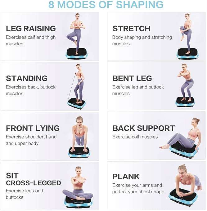 YOKELE Vibration Plate Exercise Machine - Full Body Workout Vibration Platform with Loop Bands & Remote Control for Home Fitness & Weight Loss & Muscle Toning - Image 7