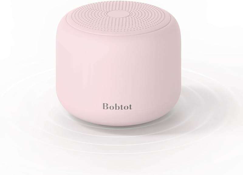 Bobtot Portable Bluetooth Speakers with Strap Easy to Carry, Wireless IPX5 Waterproof Mini Speaker with Loud Stereo Sound, 20 Hours Playtime, Rechargeable Battery, Built-in Microphone, Pink - Image 1