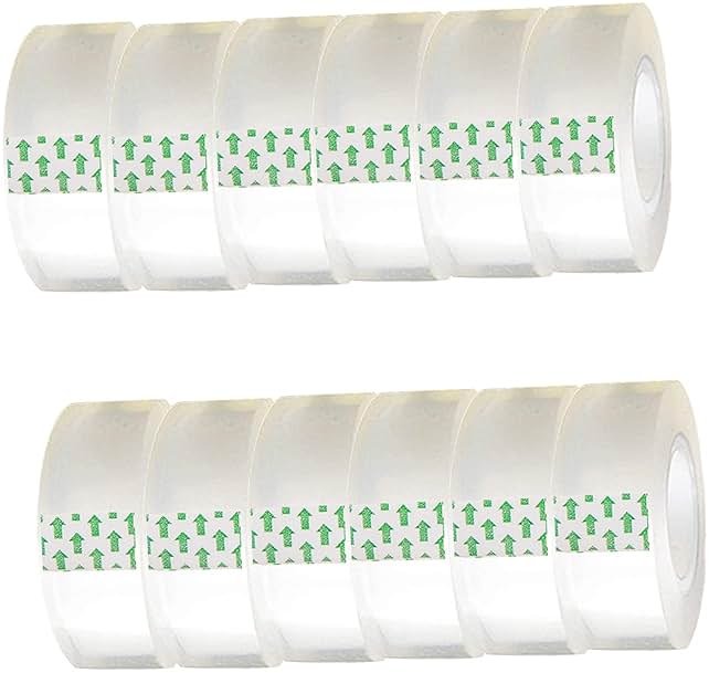 WUKAKA 12 Pack Transparent Tape Clear Tape Refills Rolls Each Roll 3/4 x 1000 Inches, 1 inch Core, for Office, Home, School - Product Image