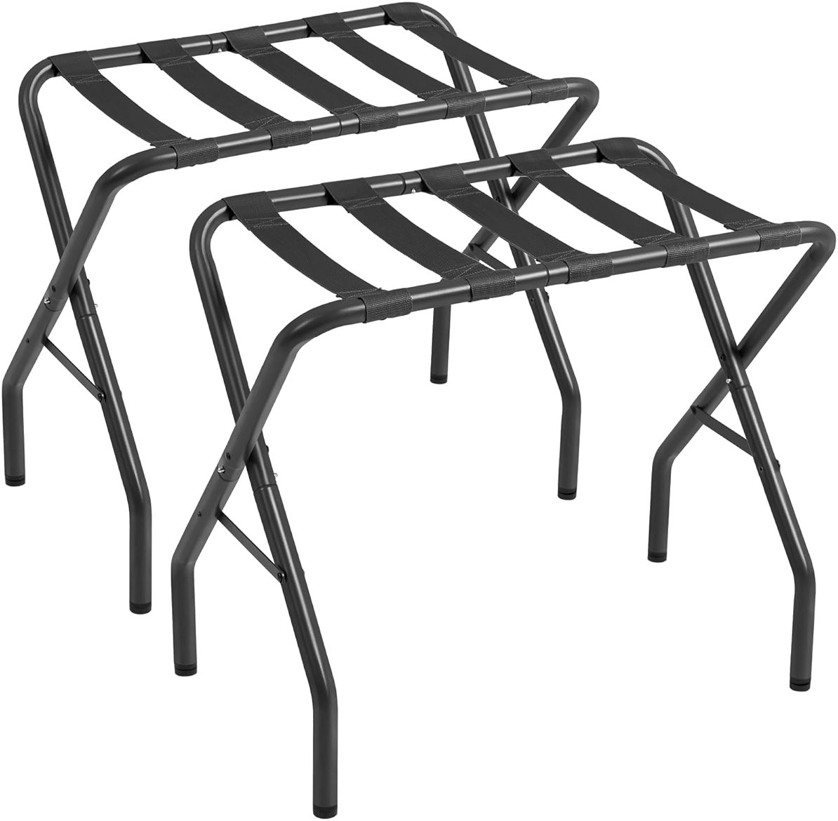 AMHANCIBLE Luggage Rack, Foldable Suitcase Stands Set of 2, Metal Luggage Holder for Guest Room, Bedroom, Hotel, Holds up to 110 lb, Easy Assemble, Black HLR01BK - Product Image