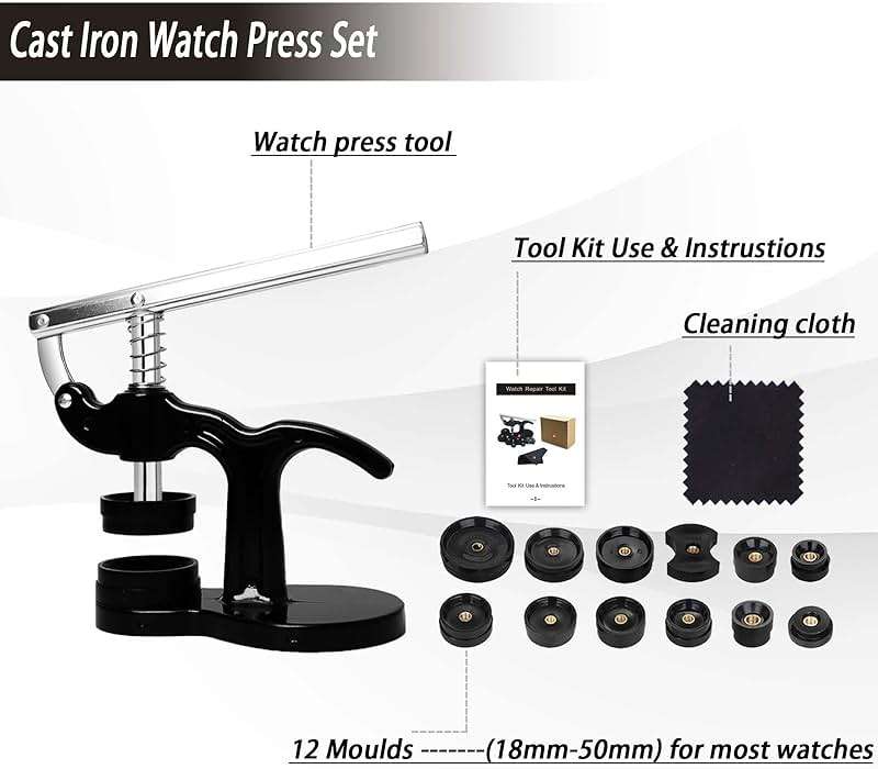 Watch Repair Kit, GLDCAPA Professional Watch Battery Replacement Kit, Watch Repair Tools with Carrying Case, Watch Link Removal Tool Kit, Watch Case Opener, Watch Press Set with 60pcs Watch Battery - Image 9