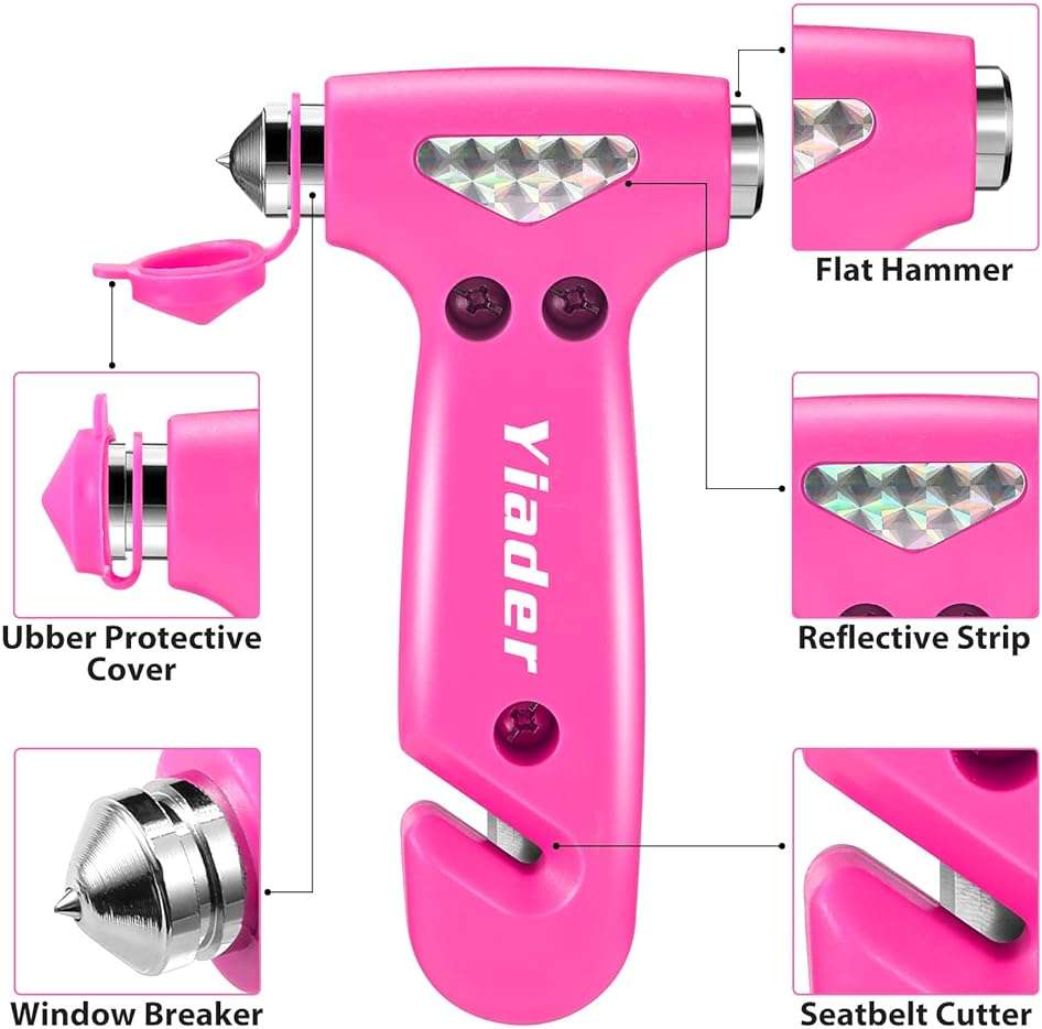 Yiader Window Breaker, 3-in-1 Emergency Escape Tool with Car Window Breaker and Seatbelt Cutter, Car Safety Hammer Car Essentials Tool for Women - Image 3