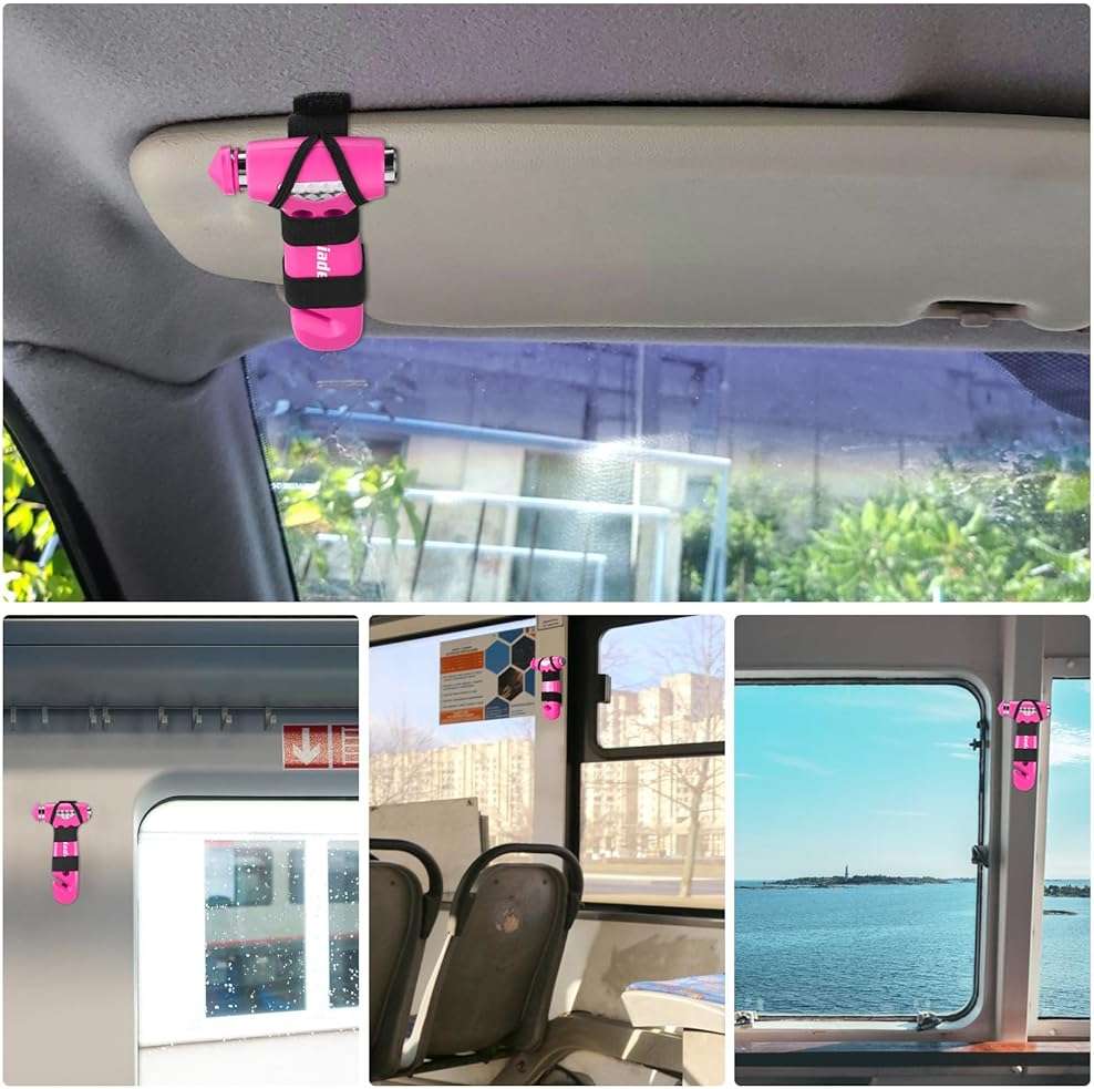 Yiader Window Breaker, 3-in-1 Emergency Escape Tool with Car Window Breaker and Seatbelt Cutter, Car Safety Hammer Car Essentials Tool for Women - Image 5