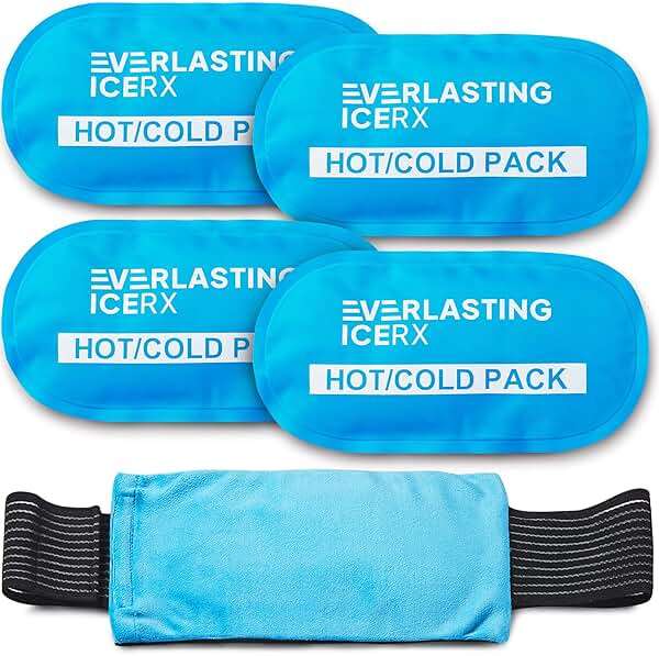 Gel Ice Packs for Injuries Reusable, Hot & Cold Gel Wrap (4 Pack), Adjustable & Flexible, Long Lasting Instant Compression for Back, Knees, Shoulders, Elbows, Neck, Foot & Ankle - Image 1