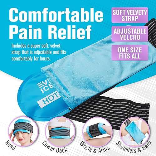 Gel Ice Packs for Injuries Reusable, Hot & Cold Gel Wrap (4 Pack), Adjustable & Flexible, Long Lasting Instant Compression for Back, Knees, Shoulders, Elbows, Neck, Foot & Ankle - Image 2