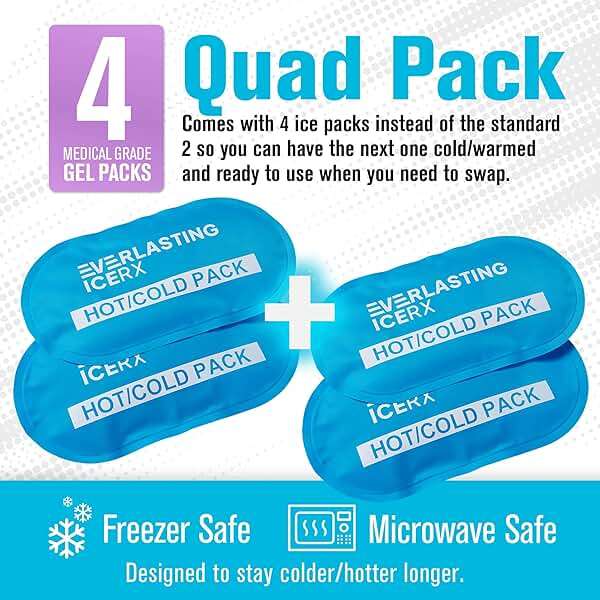 Gel Ice Packs for Injuries Reusable, Hot & Cold Gel Wrap (4 Pack), Adjustable & Flexible, Long Lasting Instant Compression for Back, Knees, Shoulders, Elbows, Neck, Foot & Ankle - Image 5