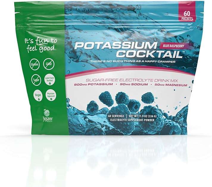 Jigsaw Health Potassium Cocktail | Formerly Pickleball Cocktail | Blue Raspberry Flavor | 60 Servings (Packets) - Image 1