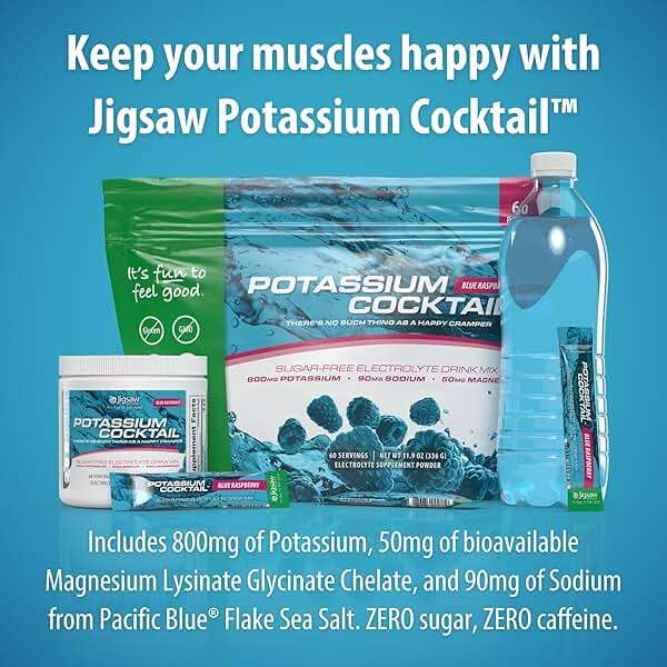 Jigsaw Health Potassium Cocktail | Formerly Pickleball Cocktail | Blue Raspberry Flavor | 60 Servings (Packets) - Image 5
