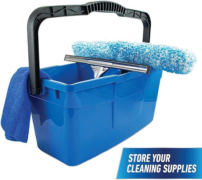 Unger Professional 3 Gallon Bucket – Compact Cleaning Bucket, Comfort-Grip Handle, 2 Pour Spouts, Portable Cleaning Supplies, Plastic Mop Bucket for Floor, Window & Household Cleaning - Image 3