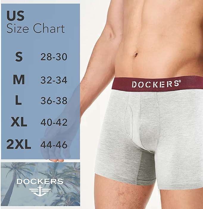 DOCKERS Mens Stretch Boxer Brief Underwear Stretch Cotton Underwear 4 Pack - Image 6