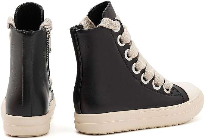 ATBELL Womens High Top Sneakers Jumbo Lace-up Platform Comfort Trainers Thick Soles Walking Casual Shoes - Image 3