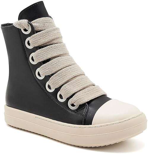 ATBELL Womens High Top Sneakers Jumbo Lace-up Platform Comfort Trainers Thick Soles Walking Casual Shoes - Image 5