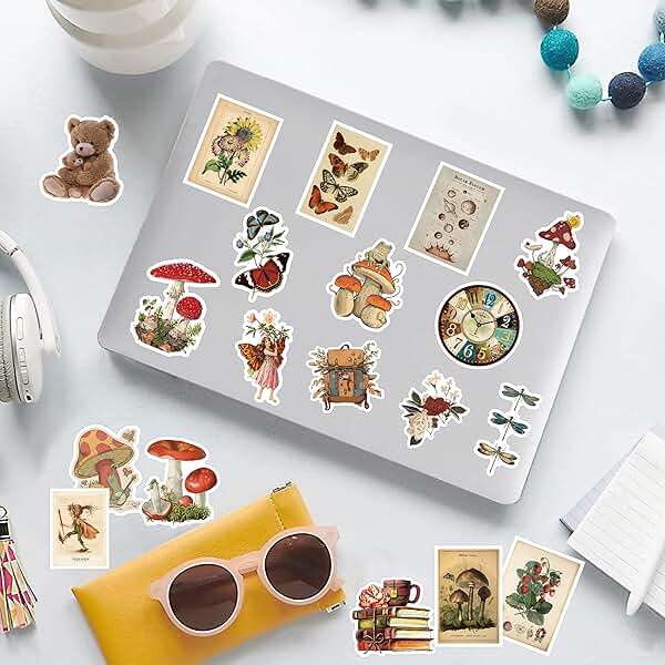 300 PCS Vintage Stickers, Aesthetic Waterproof Vinyl Stickers for Scrapbook Journaling Planners and Journals, Cottagecore Retro Sticker Pack for Water Bottles Laptop, Scrapbooking Supplies for Adults - Image 2
