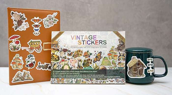 300 PCS Vintage Stickers, Aesthetic Waterproof Vinyl Stickers for Scrapbook Journaling Planners and Journals, Cottagecore Retro Sticker Pack for Water Bottles Laptop, Scrapbooking Supplies for Adults - Image 3