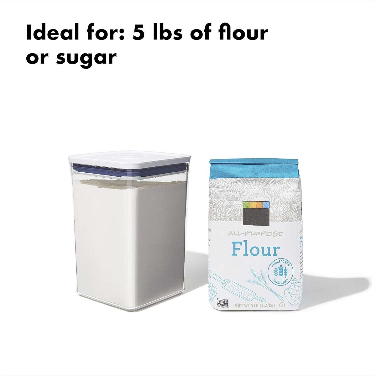 OXO Good Grips POP Container Big Square Bundle - Tall 6 Qt and Medium 4.4 Qt Airtight Food Storage - Image 7