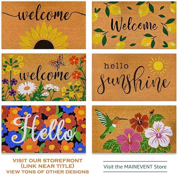 Hello Sunshine Door Mat 30x17 Inch, Sunshine Rug, Hello Front Doormat for Covered Outdoor Area, Summer Welcome Mat w/Non-Slip PVC Backing - Image 6
