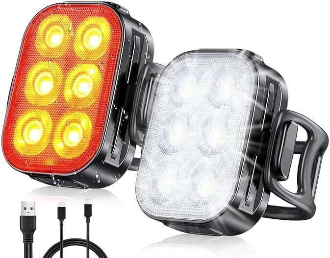 Zewdov Bike Lights for Night Riding, USB Rechargeable Bike Lights Front and Back, Waterproof IP65 Bicycle Light, 4+6 Modes Bike Headlight and Tail Light Set,1.5 Hrs Fast Charging, Easy to Install - Image 8