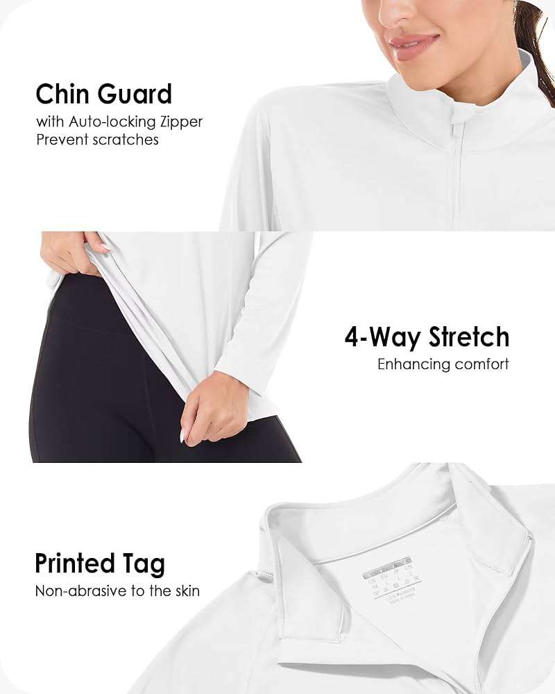 Boladeci Women's UPF 50+ Sun Shirts 1/4 Zip Lightweight Long Sleeve Summer Tops UV Protection Quick Dry Golf Shirts - Image 3
