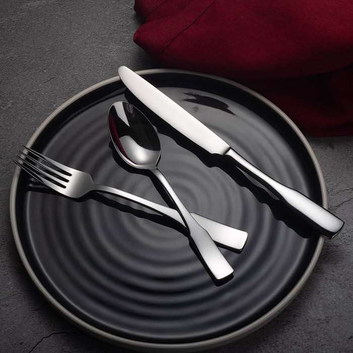 Alata Kate 20-Piece Silverware Set Stainless Steel Flatware Set,Service for 4,Mirror Polished Cutlery Set,Dishwasher Safe - Image 2