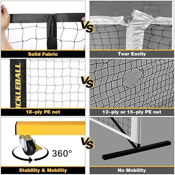 Fostoy Portable Pickleball Net Set with Wheels, Regulation Size 22 FT & Half Court 11 FT, Steady Metal Frame Pickle Ball Net Set System with Carry Bag for Backyards, Driveways, and Garages - Image 5
