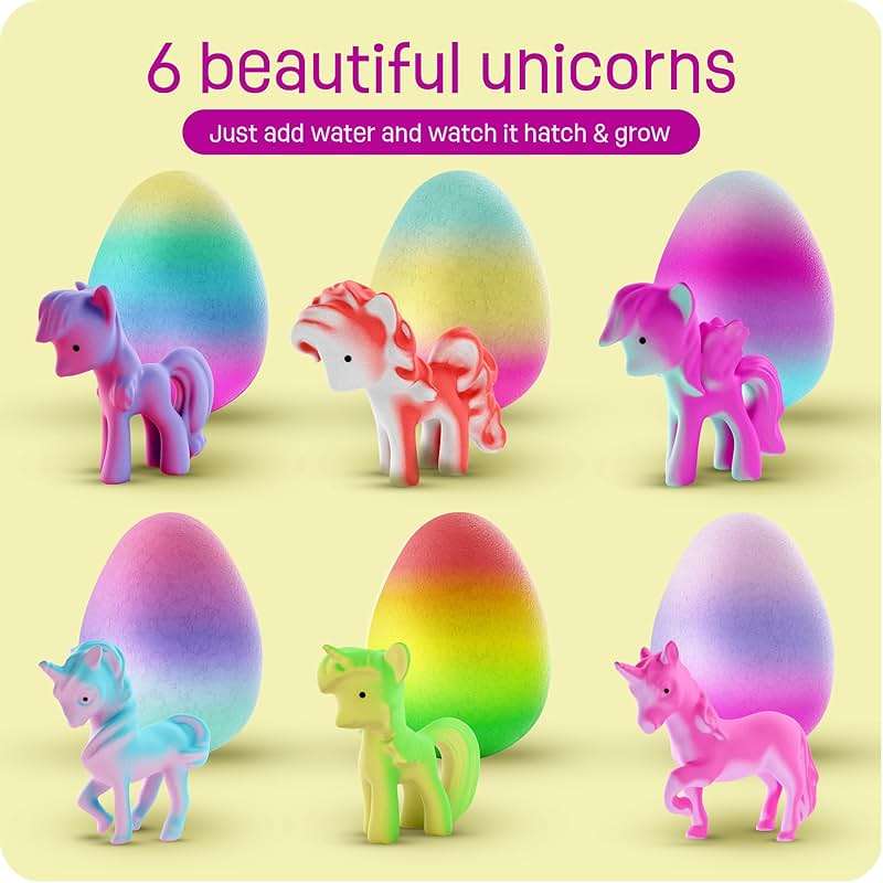 Dan&Darci Unicorn Hatching Surprise Eggs for Kids - Birthday Gift for Girls - 6 Pack Grows 600% - Toys for Girls 3-8 - Party Favors for 3+ Year Old Girl - Gifts for Ages 3 4 5 6 7 8 - Image 4